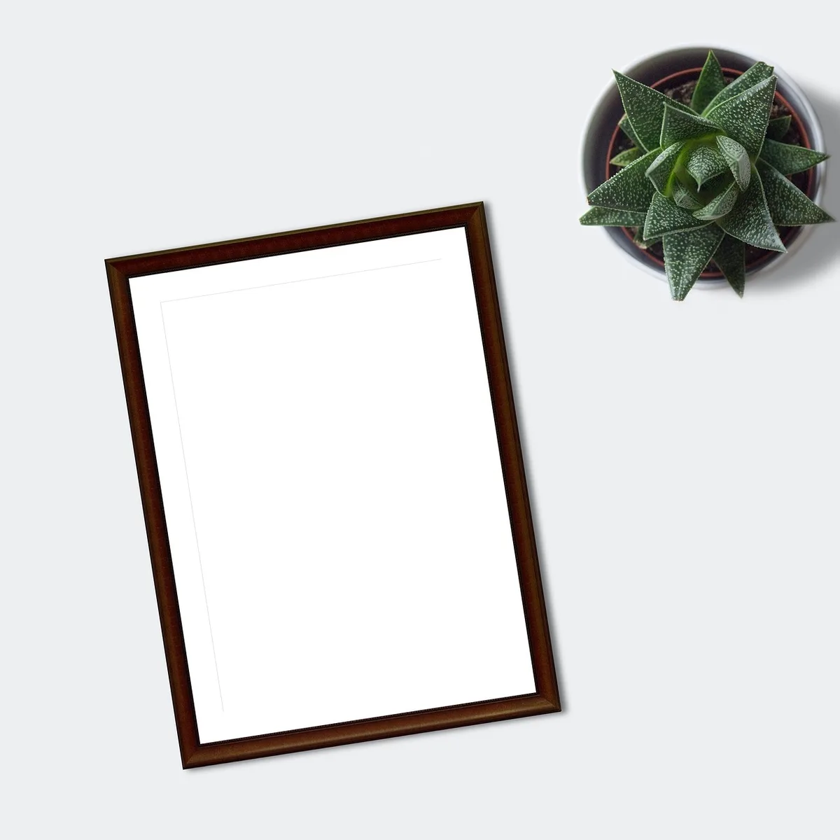 Close-up of a desk with a binder, sample photo of hairstyling work and a checklist